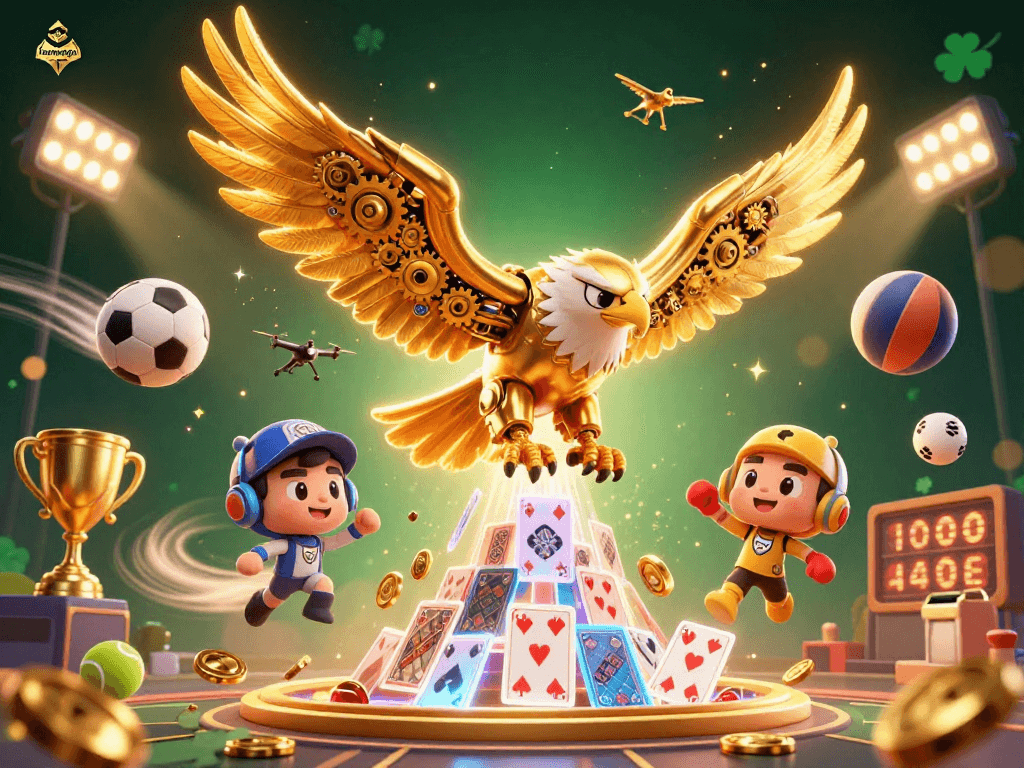 Engage with fantango in a vibrant 3D digital illustration showcasing unique casino gaming elements.