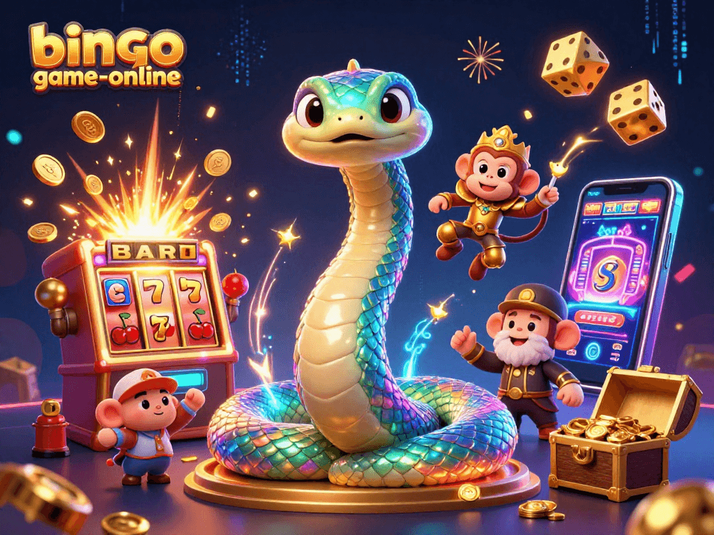 Bingo-game-online jackpot scene with vibrant characters and thrilling game symbols