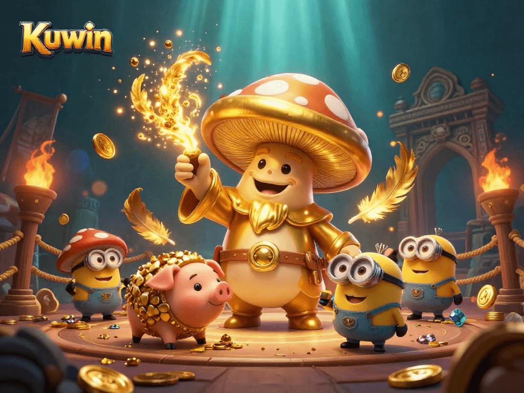 Experience thrilling gaming moments at Kuwin as the magical wizard and treasure-seeking pig uncover riches.