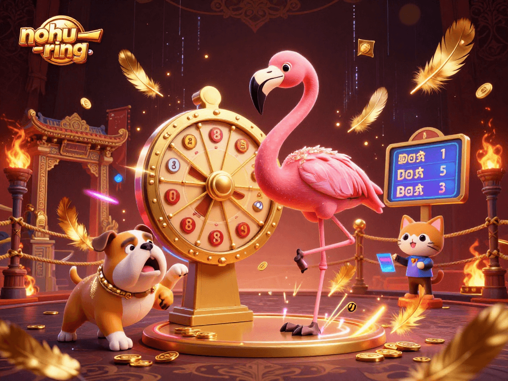 Spin the giant prize wheel at nohu-ring and win exciting rewards in this magical casino scene.
