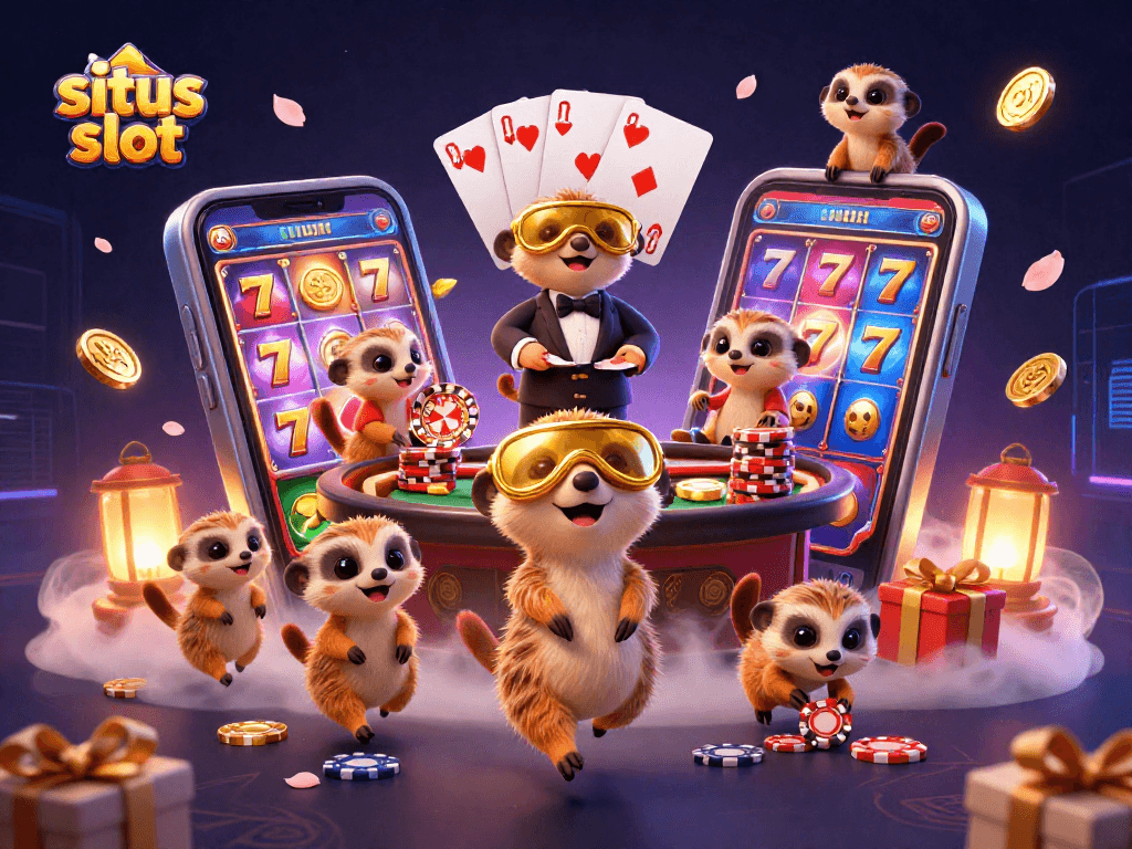 Permainan situs slot menarik dengan koloni meerkat menjalankan operasi kasino yang rumit.