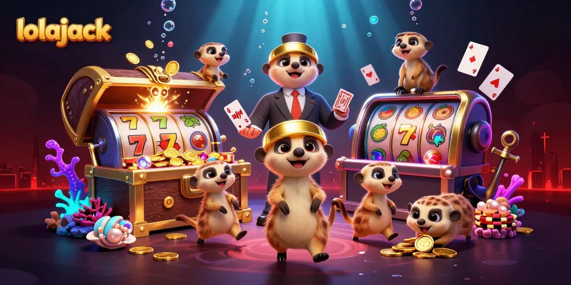 Experience winning moments at lolajack as meerkats manage a vibrant slots casino.
