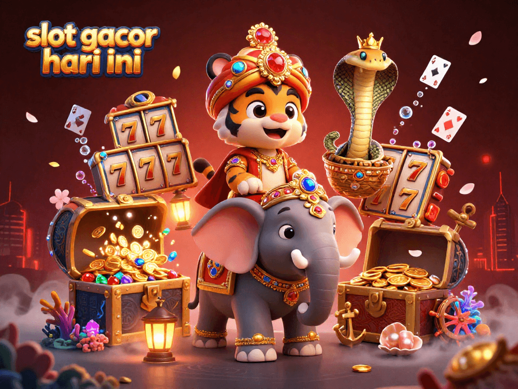 Experience slot gacor hari ini with captivating 3D digital art of a maharaja and treasures.