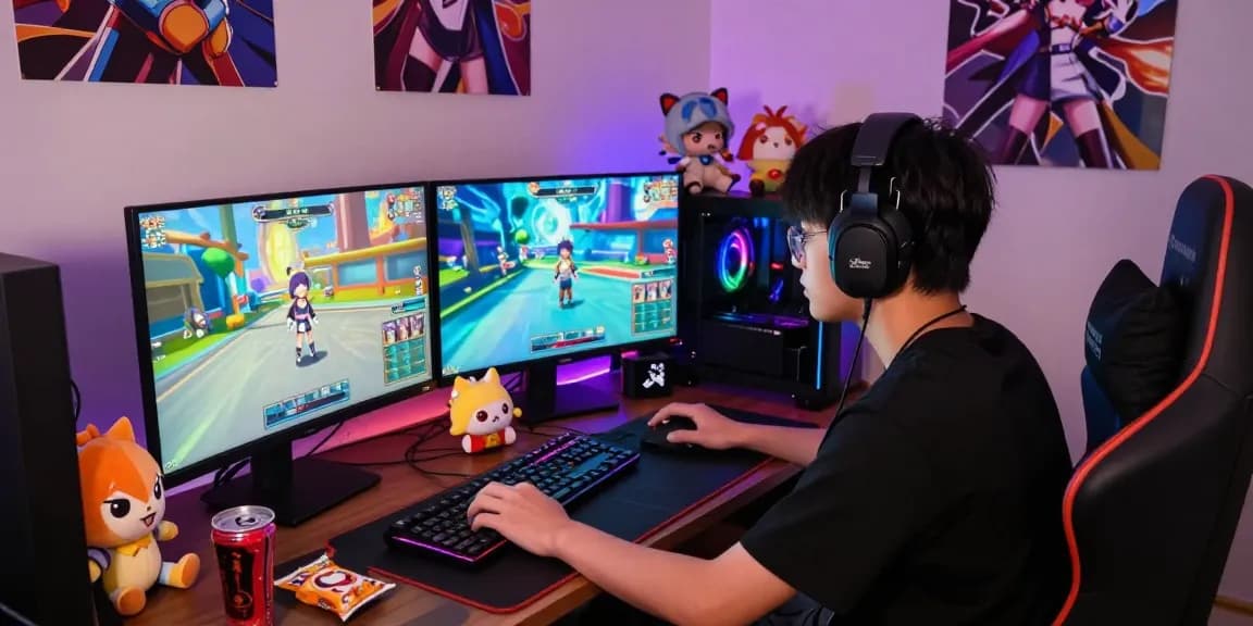 Exciting gacha168 gaming scene with immersive gameplay, snacks, and vibrant decor.