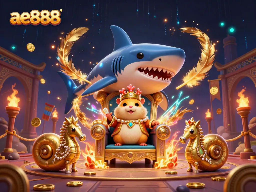 Experience dynamic bet wins with ae888's vibrant 3D casino scene, featuring distinct royal characters.