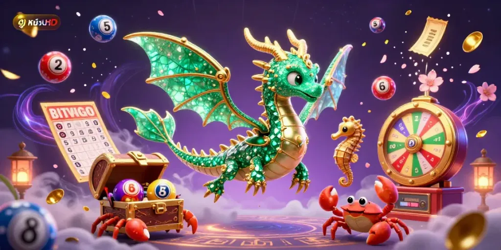 Experience thrilling ดูหนังHD adventures with a dynamic 3D sea dragon and vibrant casino elements.