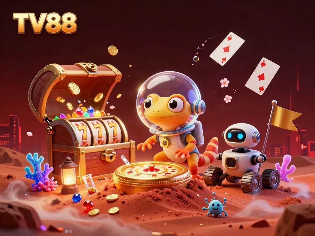 TV88 showcases an exciting Martian-themed casino adventure with vibrant gaming elements.