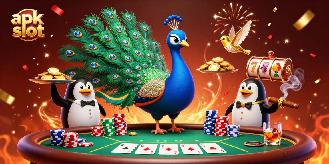 Menangkan apk slot dengan ilustrasi 3D berwarna-warni penuh aksi kasino.