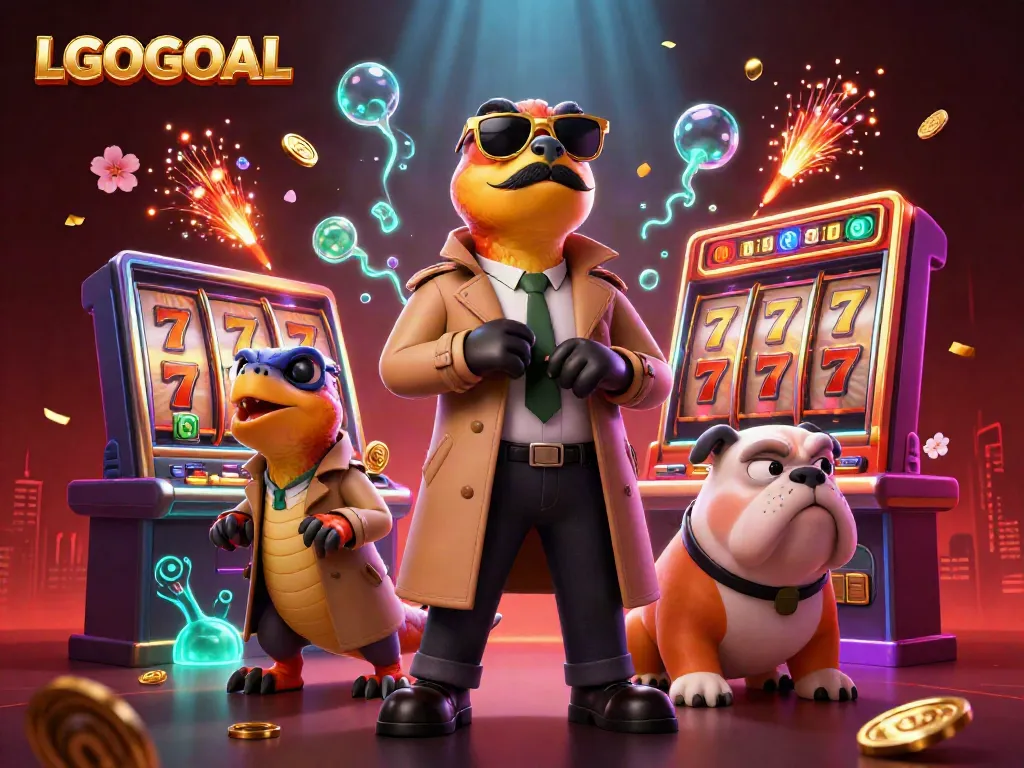 Experience LGOGOAL's vibrant casino atmosphere with raptors in disguise and exciting gaming elements.