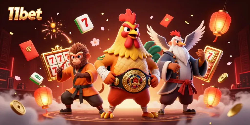 Engage in thrilling gaming experiences with 11bet, featuring fierce characters and dynamic casino elements.