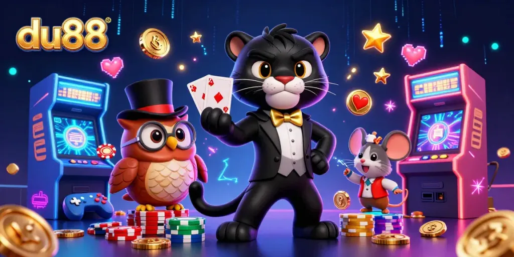 Dive into du88's exhilarating world of poker and casino games with a stylish black panther dealer.