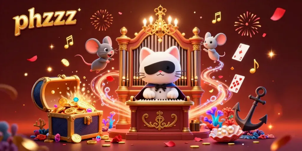 Engage in thrilling gameplay with phzzz, featuring a glamorous casino scene illuminated by confetti and fireworks.