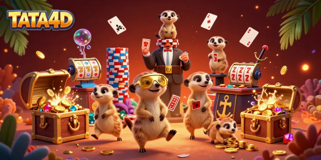 TATA4D gives players a vibrant casino experience with animated meerkats and dynamic game elements.