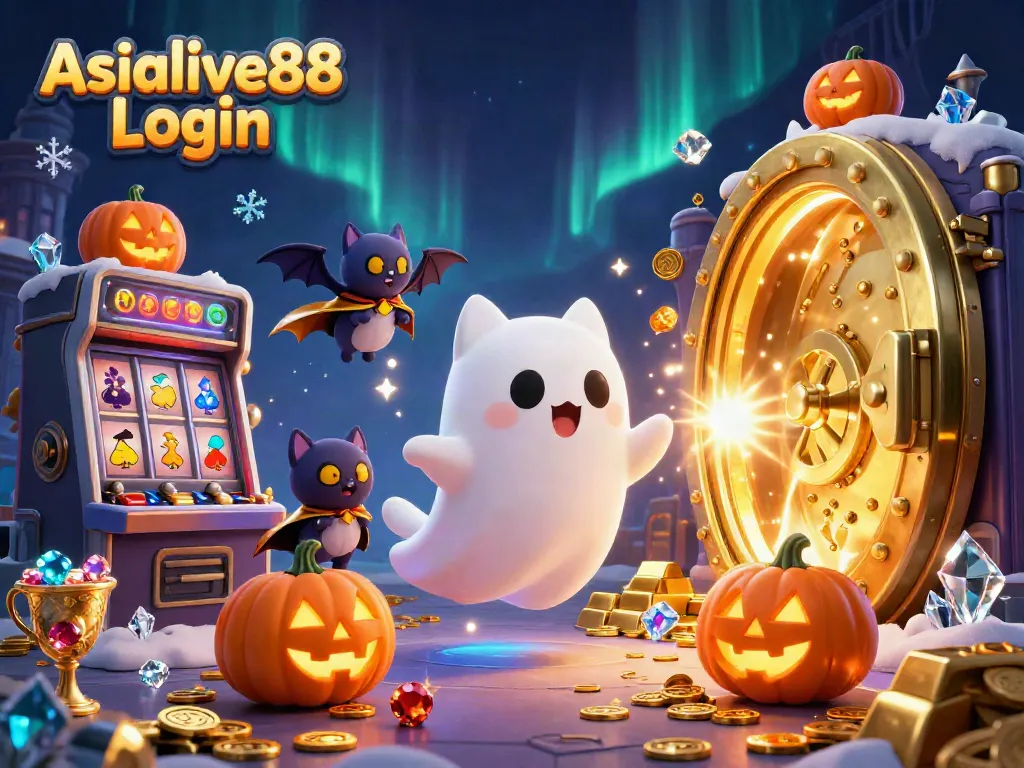 Play games and enjoy Asialive88 Login with a friendly ghost cat and treasures in a haunted casino.