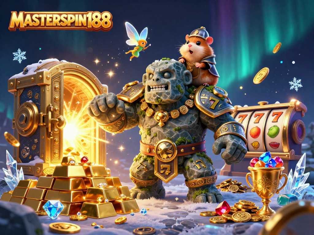 Engage with vibrant slots at MASTERSPIN188, featuring a golem guardian, fairy magic, and a hamster knight.