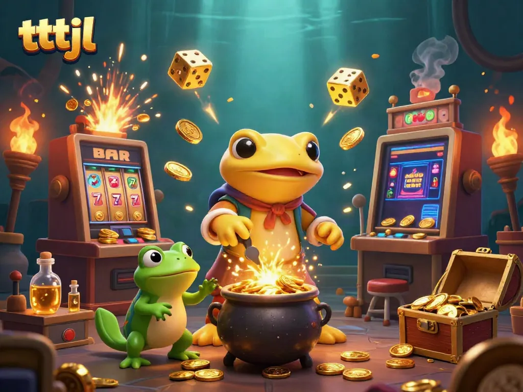 Experience thrilling wins with tttjl in this vibrant 3D casino scene filled with magic and excitement.