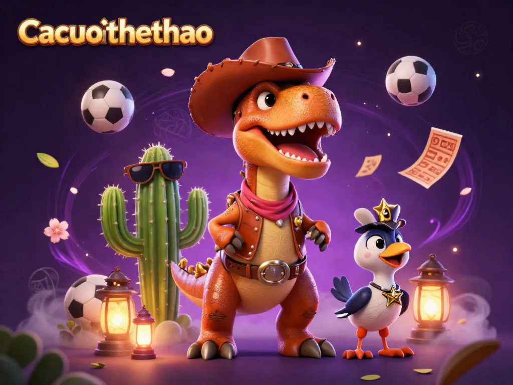 Cacuocthethao offers dynamic sports betting strategies with a vibrant 3D scene.