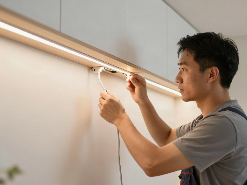 Banda LED 220V instalată de un profesionist local, furnizor de servicii de iluminat de încredere.