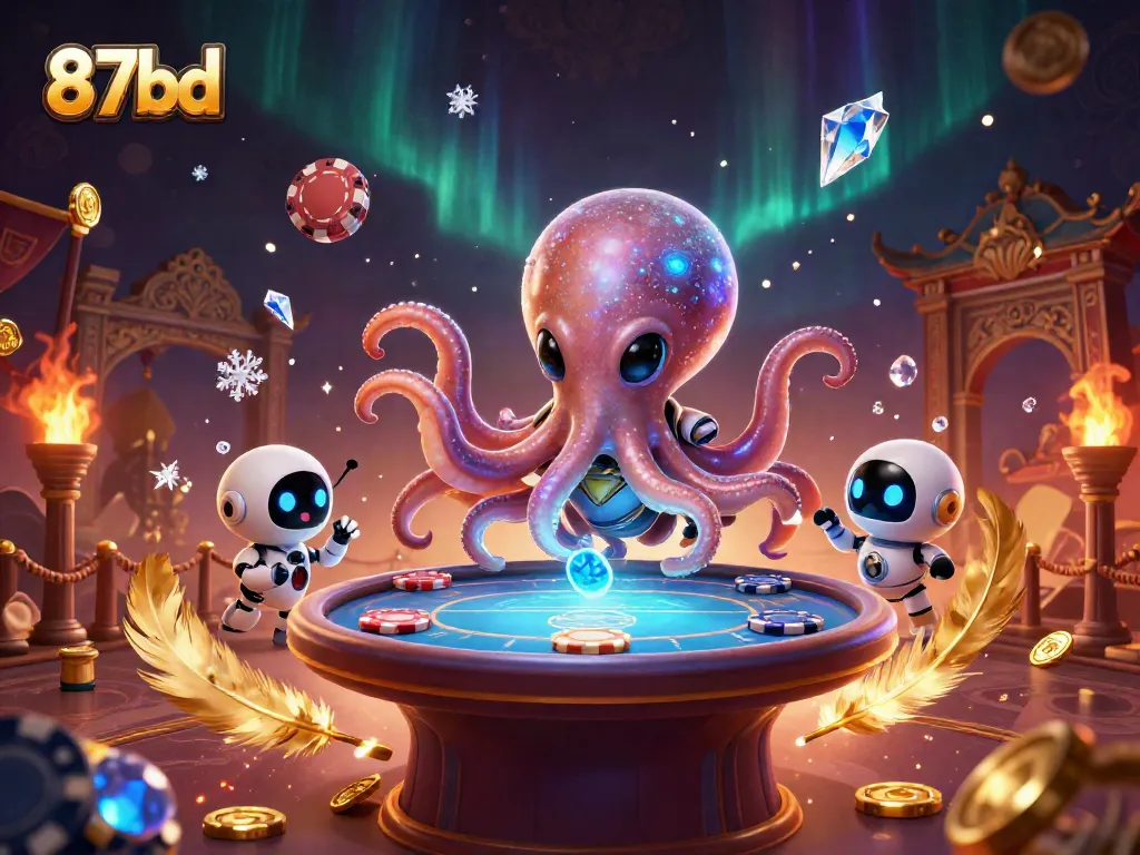 Experience thrilling poker action at 87bd with an alien octopus dealer and dynamic gaming environment.