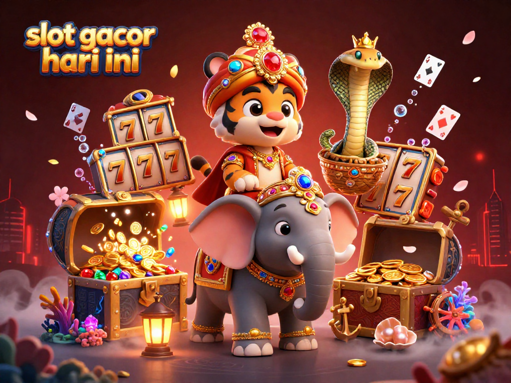 Experience slot gacor hari ini with captivating 3D digital art of a maharaja and treasures.