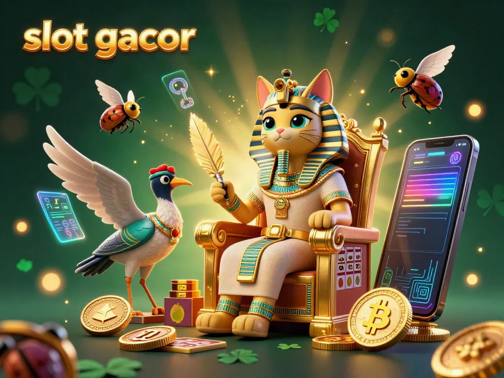 Engage in slot gacor excitement with a vibrant 3D illustration featuring dynamic casino elements.