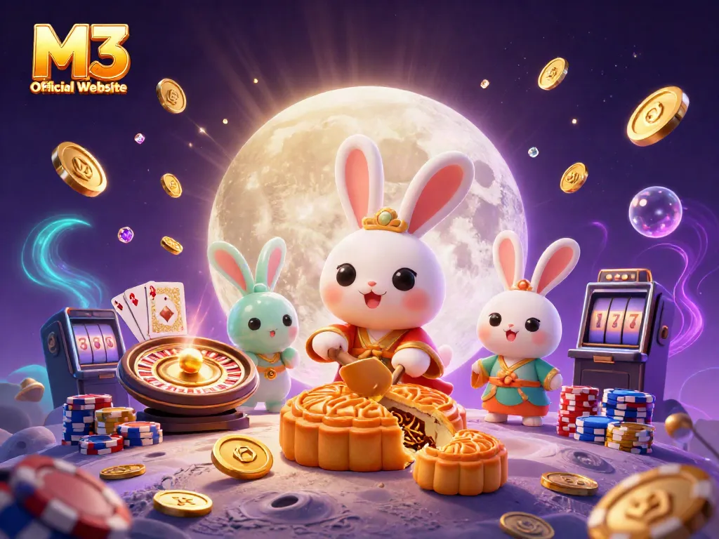 Experience vibrant gaming excitement at the M3 Online Casino Official Website, featuring dynamic 3D casino elements.