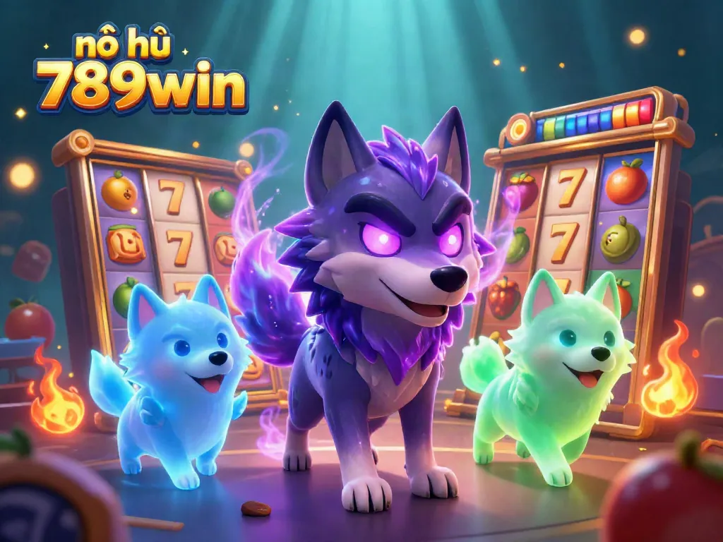 Experience thrilling gameplay with nổ hũ 789win featuring dynamic slot reels and vibrant energy in this casino illustration.