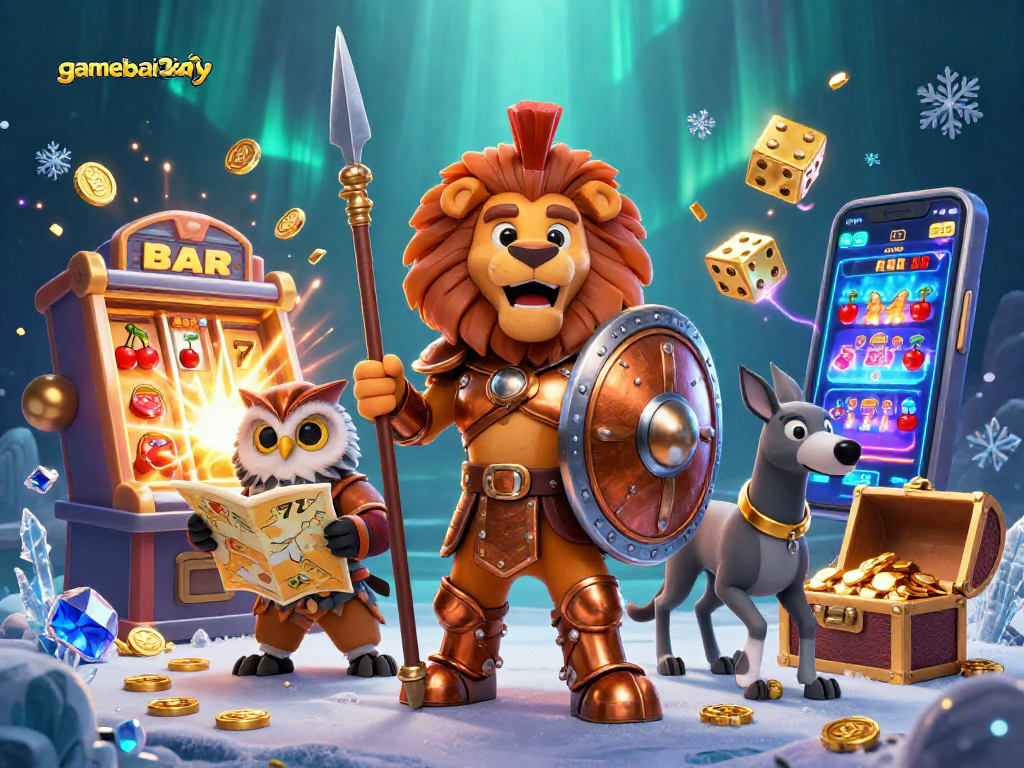 Engage in thrilling jackpot spins at gamebai3cay with an exciting illustration of casino adventure.