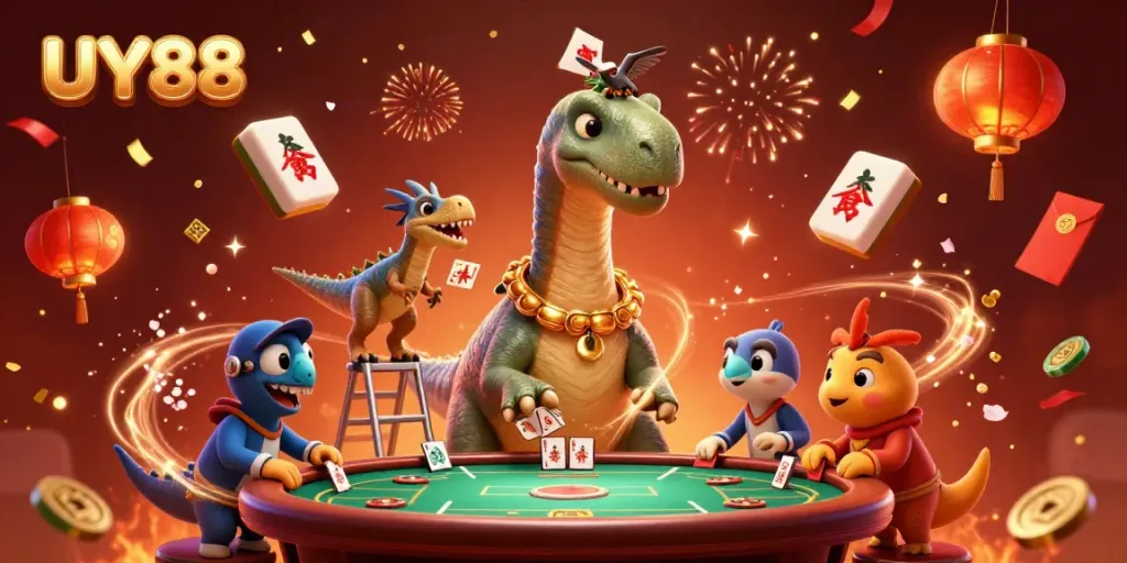 Experience UY88’s vibrant, lively casino atmosphere with unique characters and gaming elements.