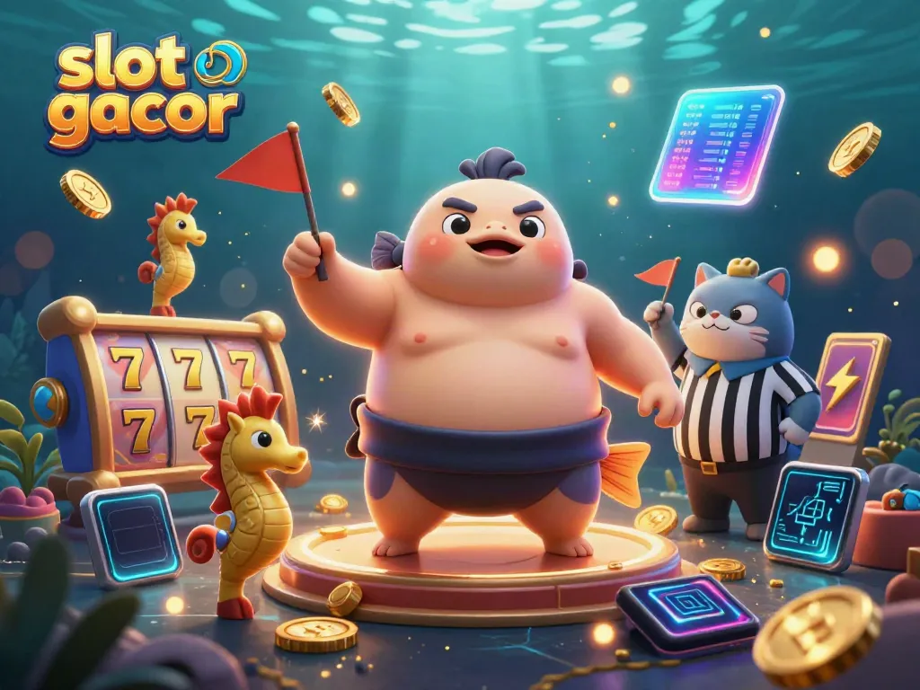 Experience exciting slot gacor action featuring a fugu in an underwater casino setting.