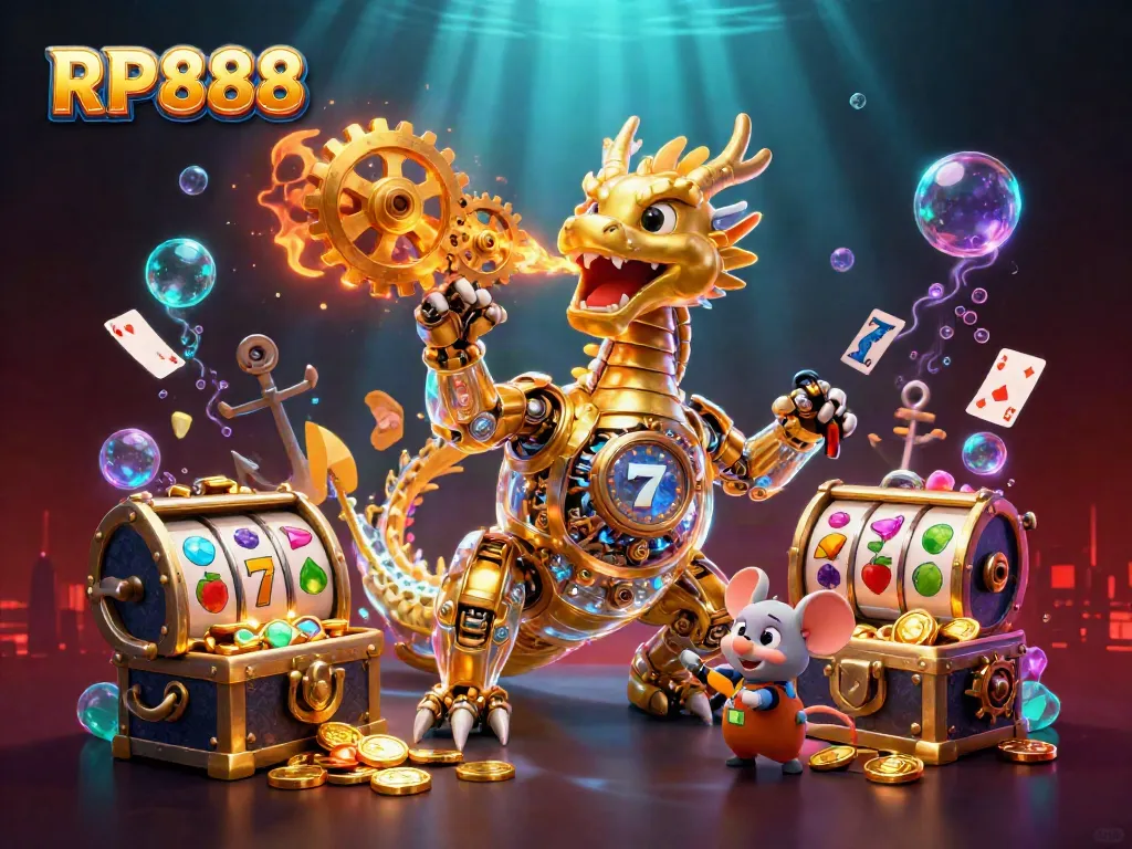 Engage with RP888 in a vibrant underwater world of slots, featuring gold coins and enchanted game elements.