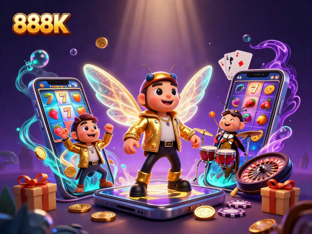 Experience thrilling action with 888K in a vibrant 3D casino world full of exciting game elements.
