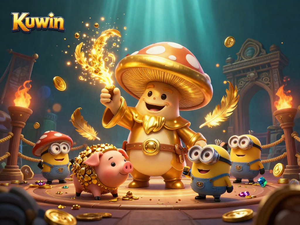Experience thrilling gaming moments at Kuwin as the magical wizard and treasure-seeking pig uncover riches.