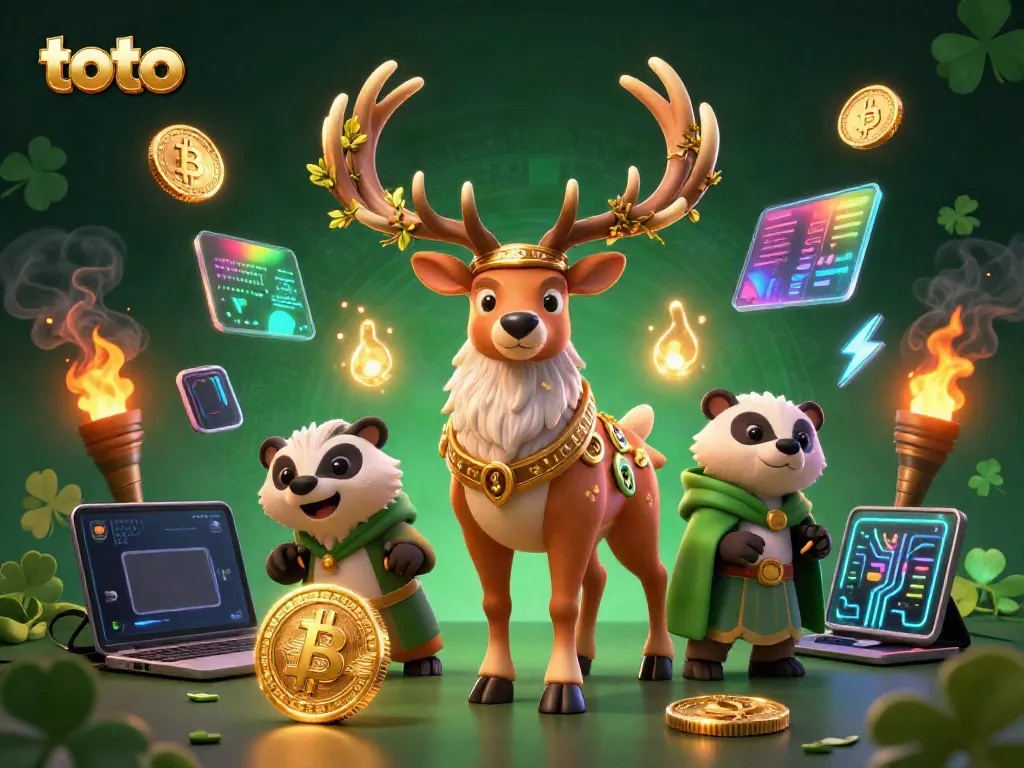 Enhance your toto experience with engaging 3D casino art showcasing magical characters and crypto elements.