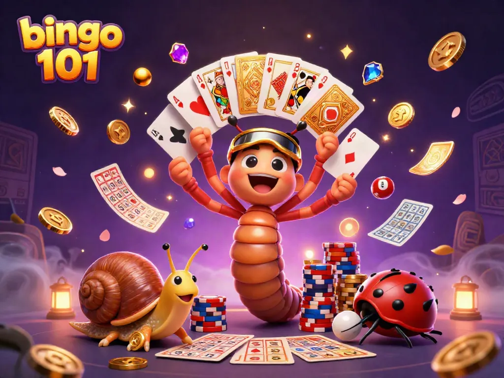 Experience the excitement of bingo 101 with a lively 3D scene featuring colorful bingo elements and engaging characters.