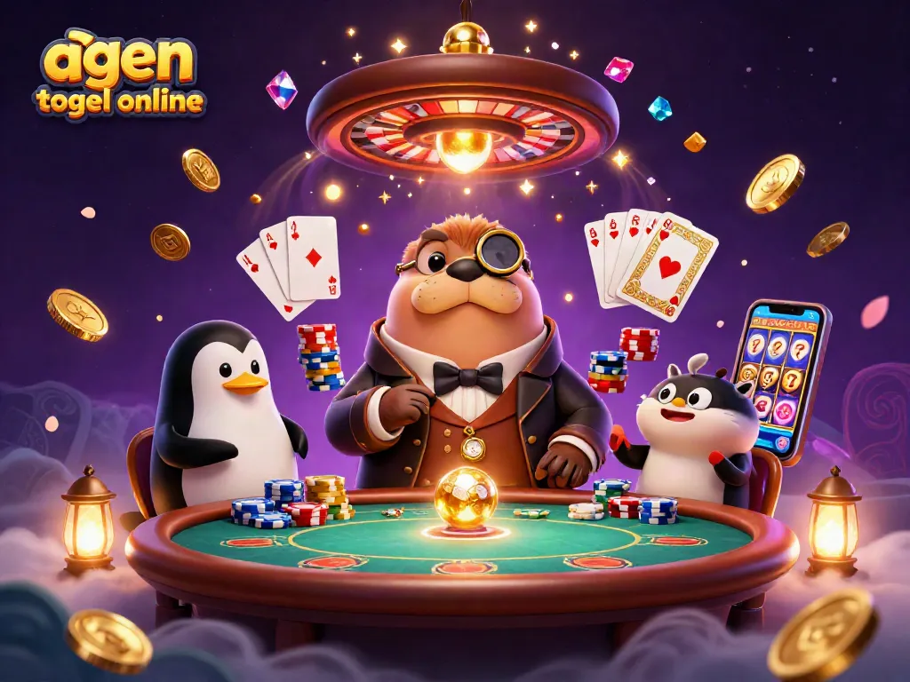 Experience thrilling moments at agen togel online with this vibrant illustration of casino antics.