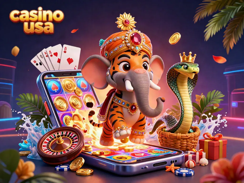 Engage with thrilling casino usa adventures featuring a vibrant 3D illustration of a maharaja tiger and jewel-encrusted elements.