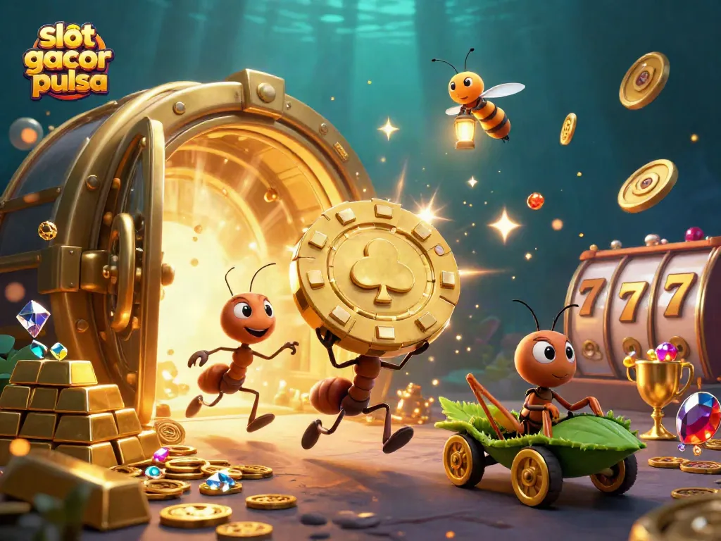 Experience thrilling wins in slot gacor pulsa with playful heist characters and golden treasures.