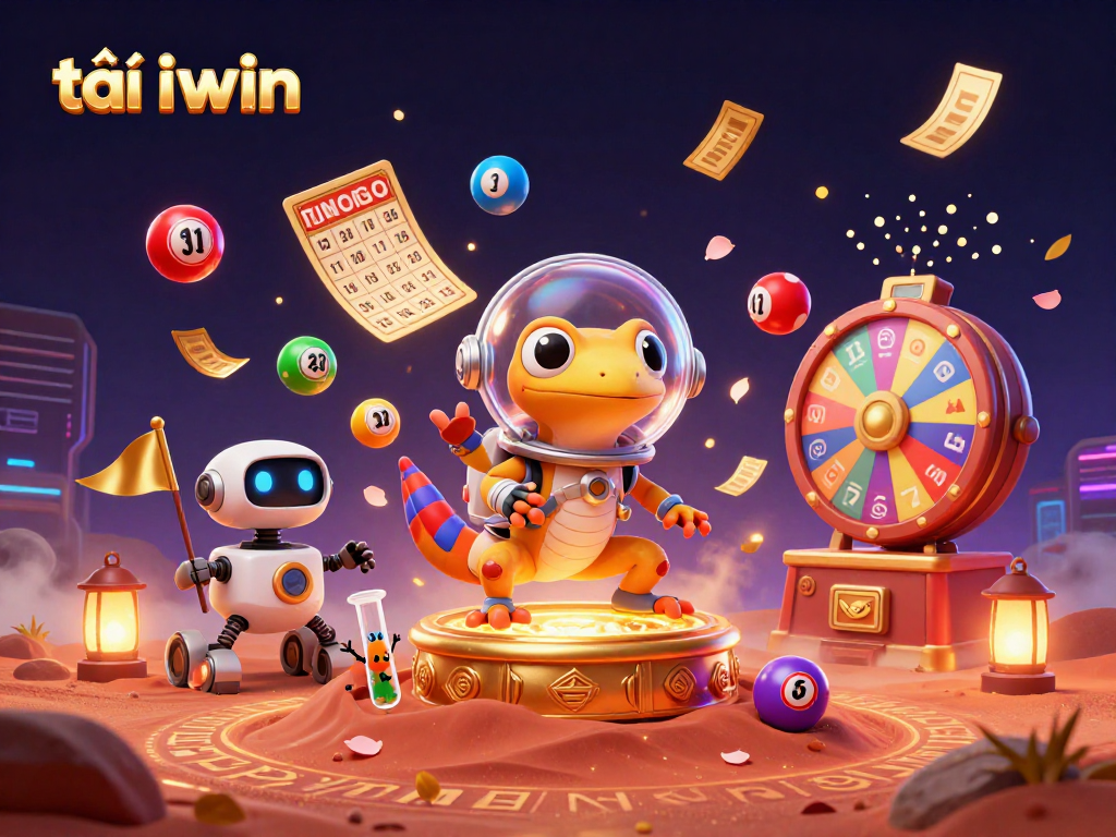 Play the exciting tải iwin experience in a vibrant Martian casino with lottery elements